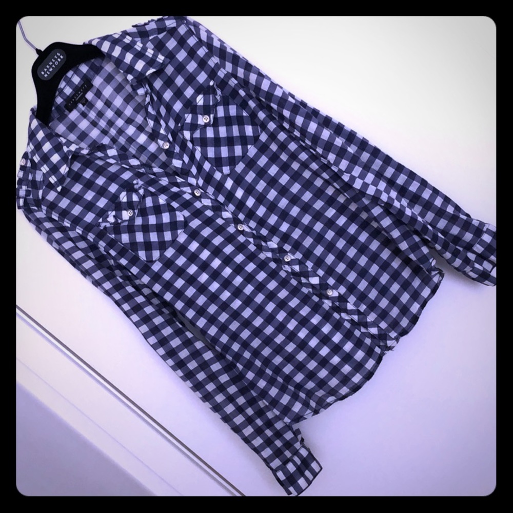 SANCTUARY (ANTHROPOLOGY) - blue/wht checked shirt!